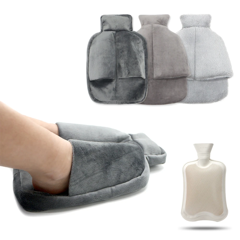 Hot Sale Natural Rubber Hot Water Bag Fleece Foot Warmer Hot Water
