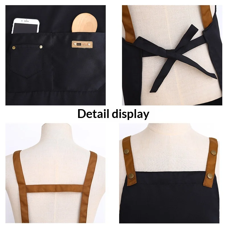 Apron Logo Fashion Unisex Adult Kitchen Restaurant Anti-Fouling Pure Cotton Sleeveless Thin Printed Words preview 4