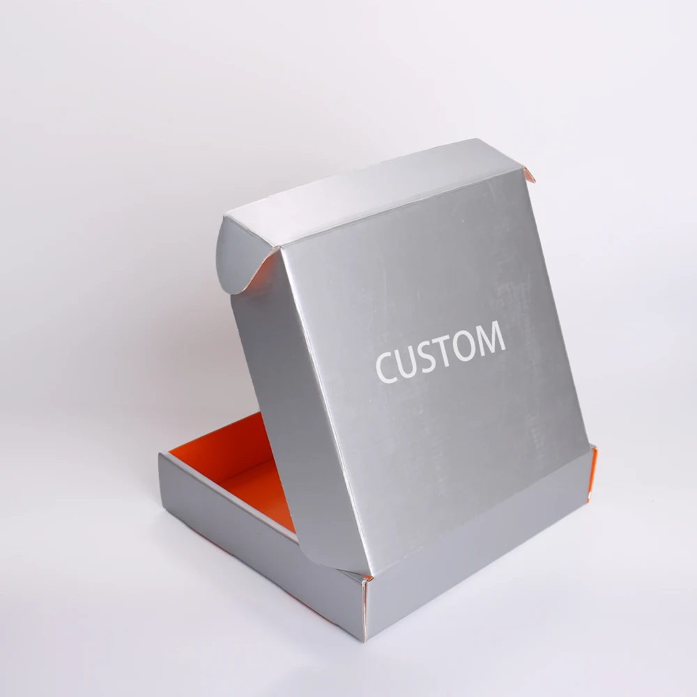 product customized shipping box special silver cardboard and corrugated paper double sided printing with logo custom packaging for cloth-5