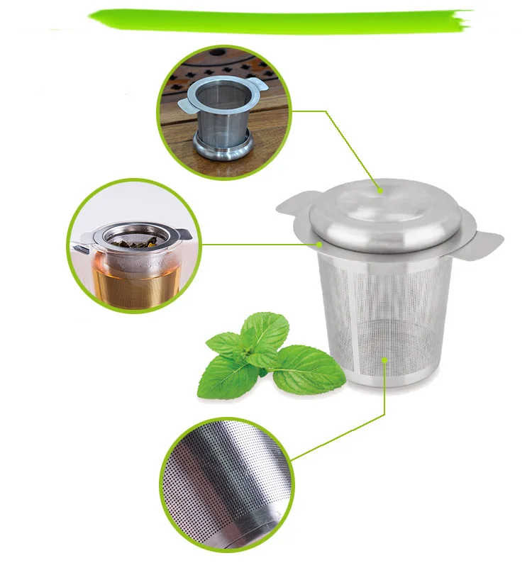 Set Di 2 Infusori Da Tè In Acciaio Inox Con Manico Lungo - Filtro Riapri Bile Per Tazza, 18 Cm