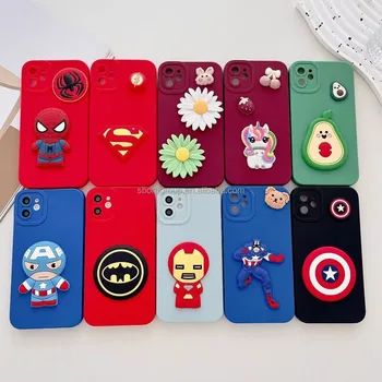 Lovely Design Cartoon Silicone Mobile Phone Case for iPhone 16 15 14 Pro Max Liquid Silicone Phone Case Phone 13 12 11