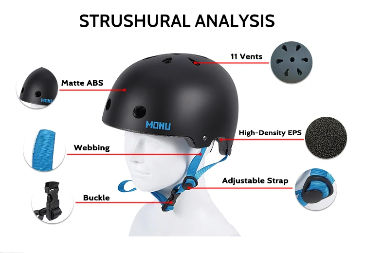 Factory Skateboard Helmet Absorptive Top Pad Safety Skating Skateboard