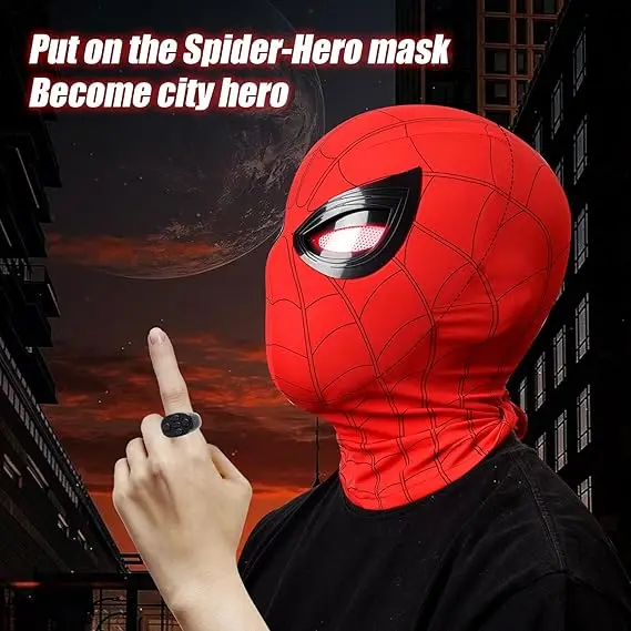 Masque Spider-man Femme Masque Cosplay Spider-Man No Way Home Avec Yeux LED Mobiles Et