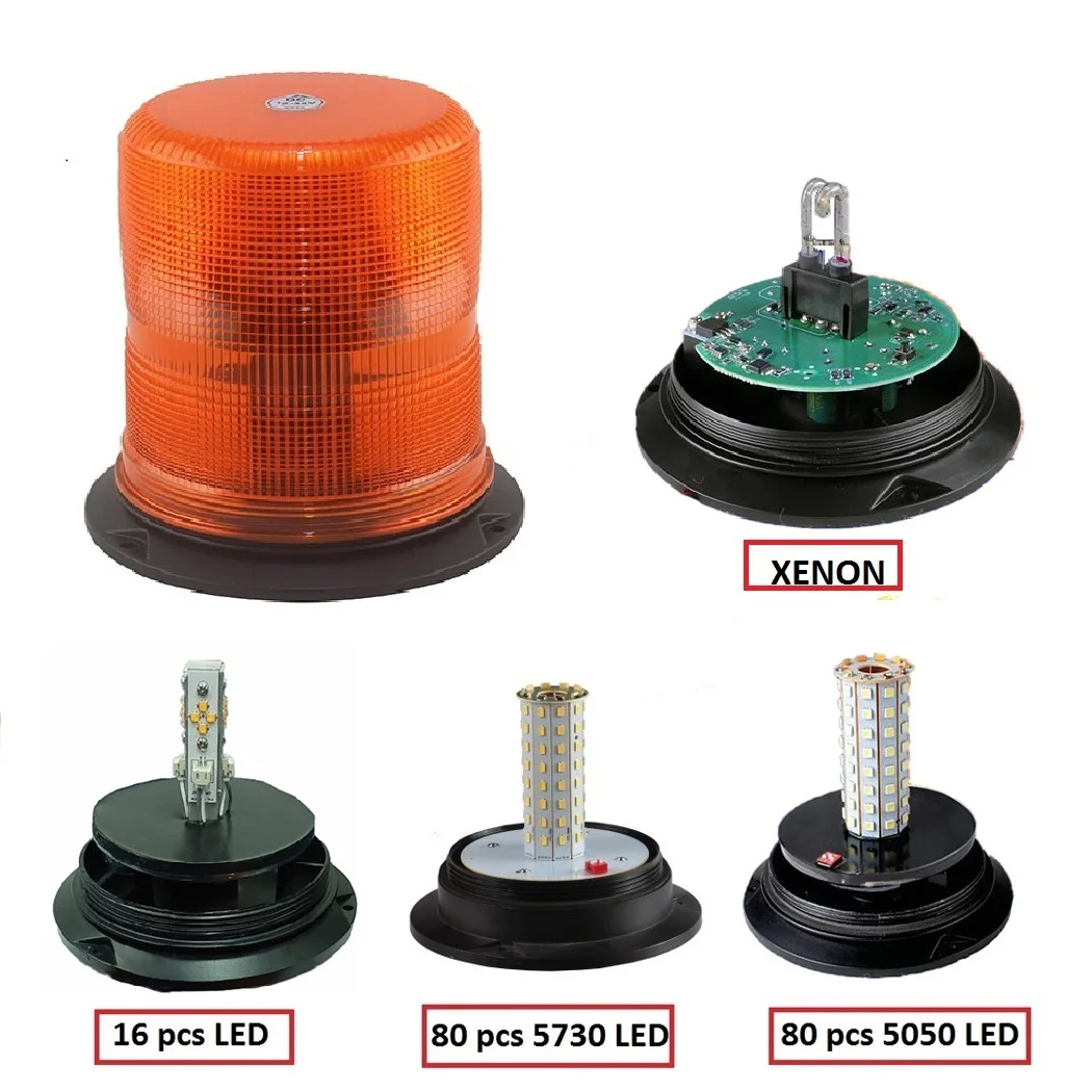 High Intensity White Emergency Flash Beacon 4"/6" PC Lamp Housing Xenon Spiral Tube Strobe Lamp Mining Heavy Truck Warning Light