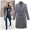 Grey plus size wool overcoat topcoat jacket