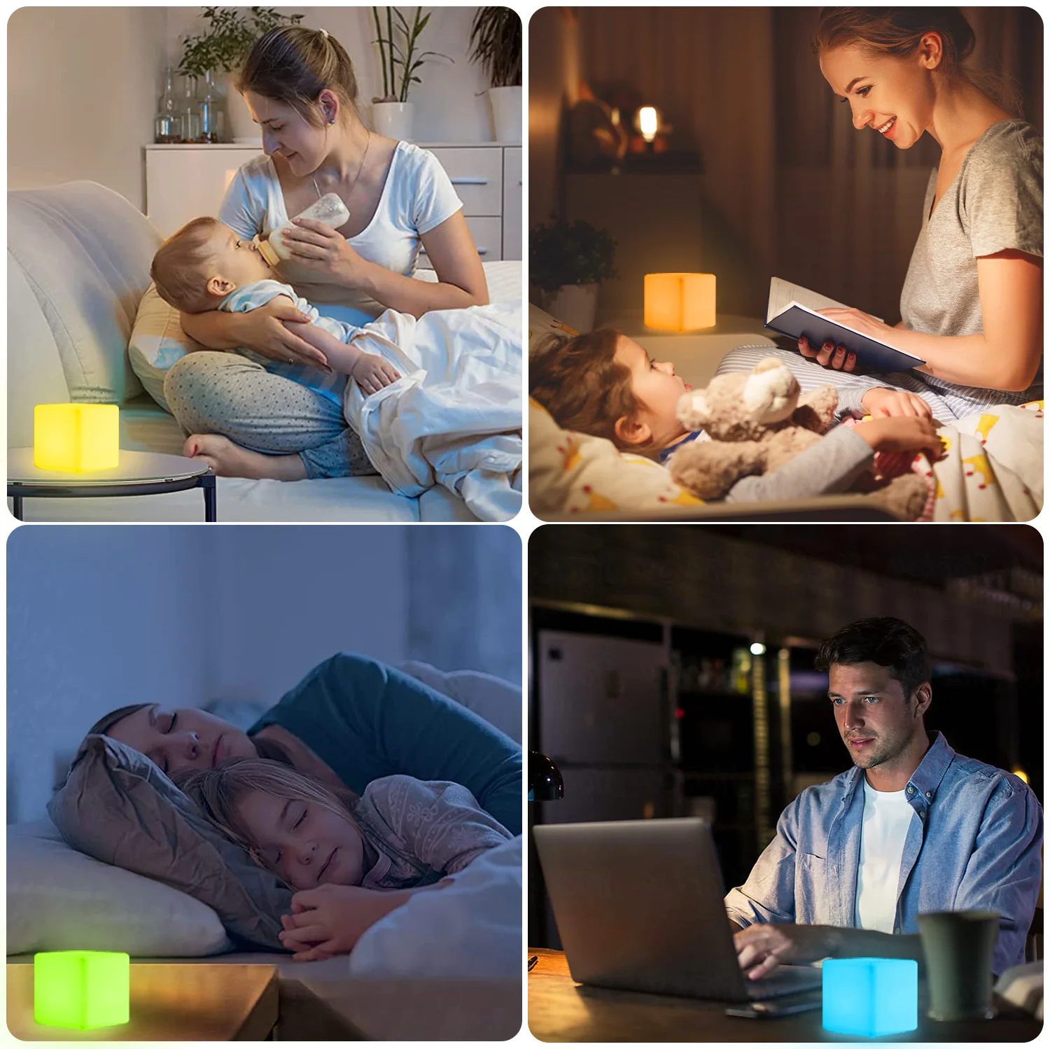 16 mood color changing 10cm led light cube smart home decorative lighting gifts for children indoor outdoor christmas-5