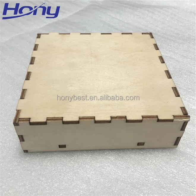 Flat Pack Unfinished Plywood Packaging Box Gift With Lid For Keepsake