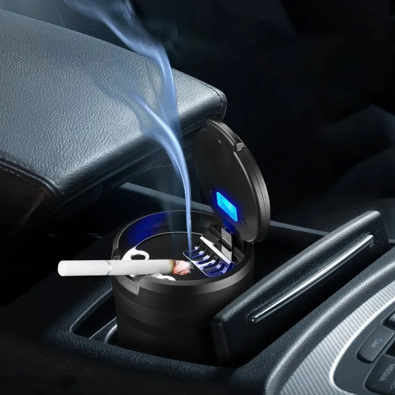 Car Ashtray Plastic Household Ashtray Led Light Oem Logo For Tobacco