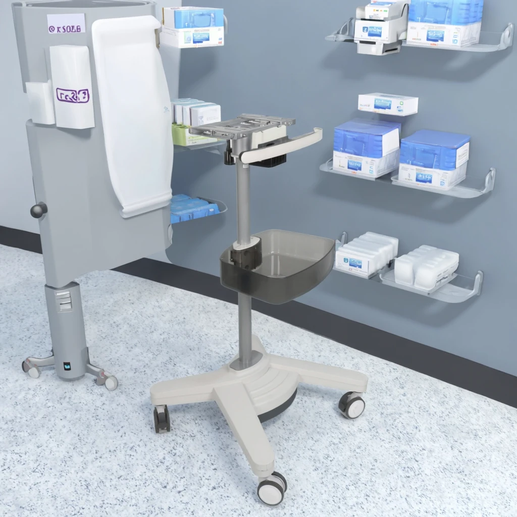 Modern Pneumatic Medical Probe Trolley Aluminum Alloy with Storage Basket CE Certified for Hospital School Dining & Hotel Use 4