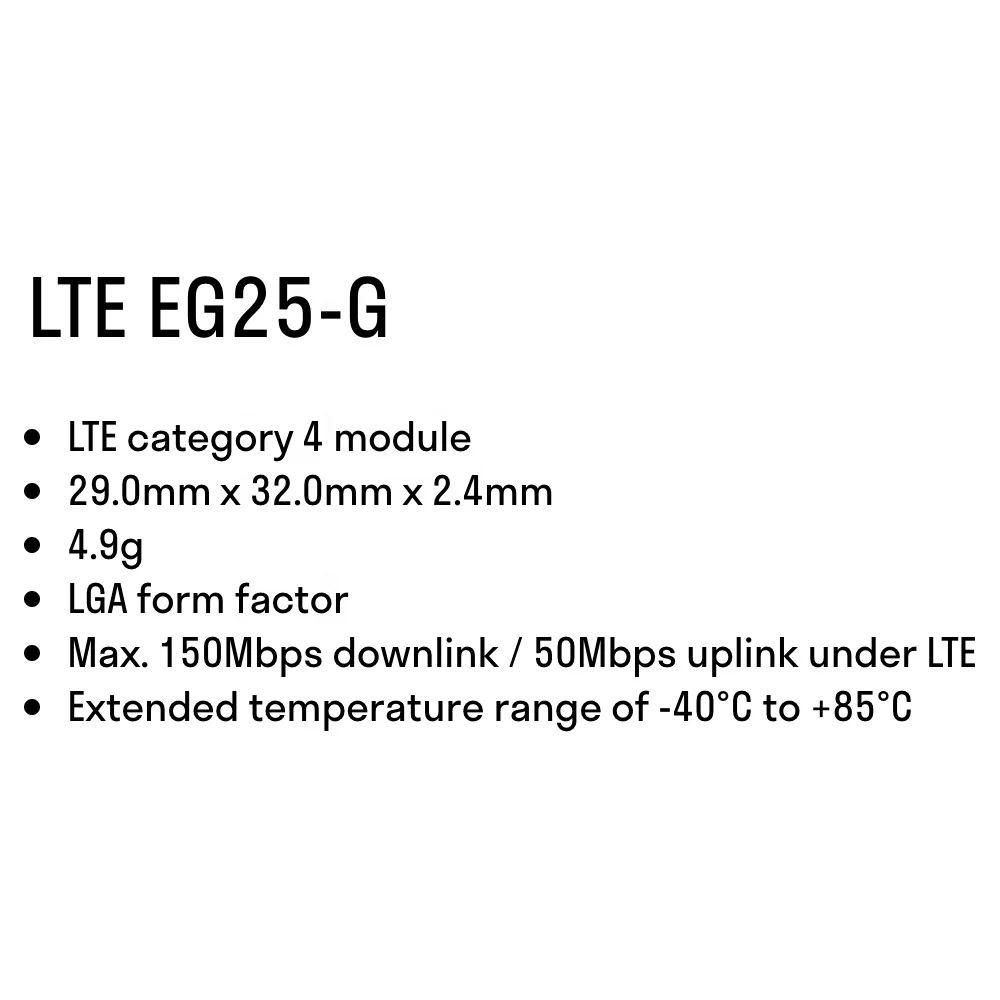 Quectel EG25G Wide Range lte Cat4 Module Optimized Specially for M2M and IoT Applications