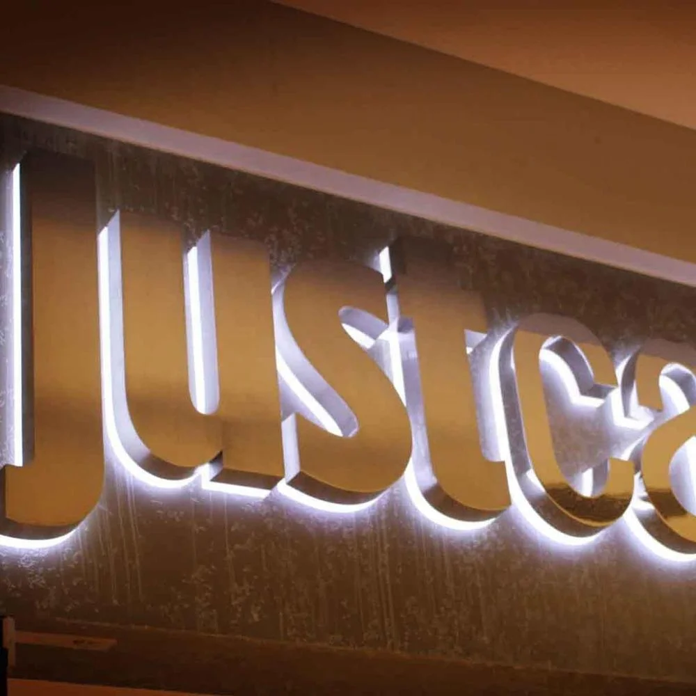 High Polymer Reverse Channel Letter Sign Acrylic Club 3D logo Led Backlit Channel Letter