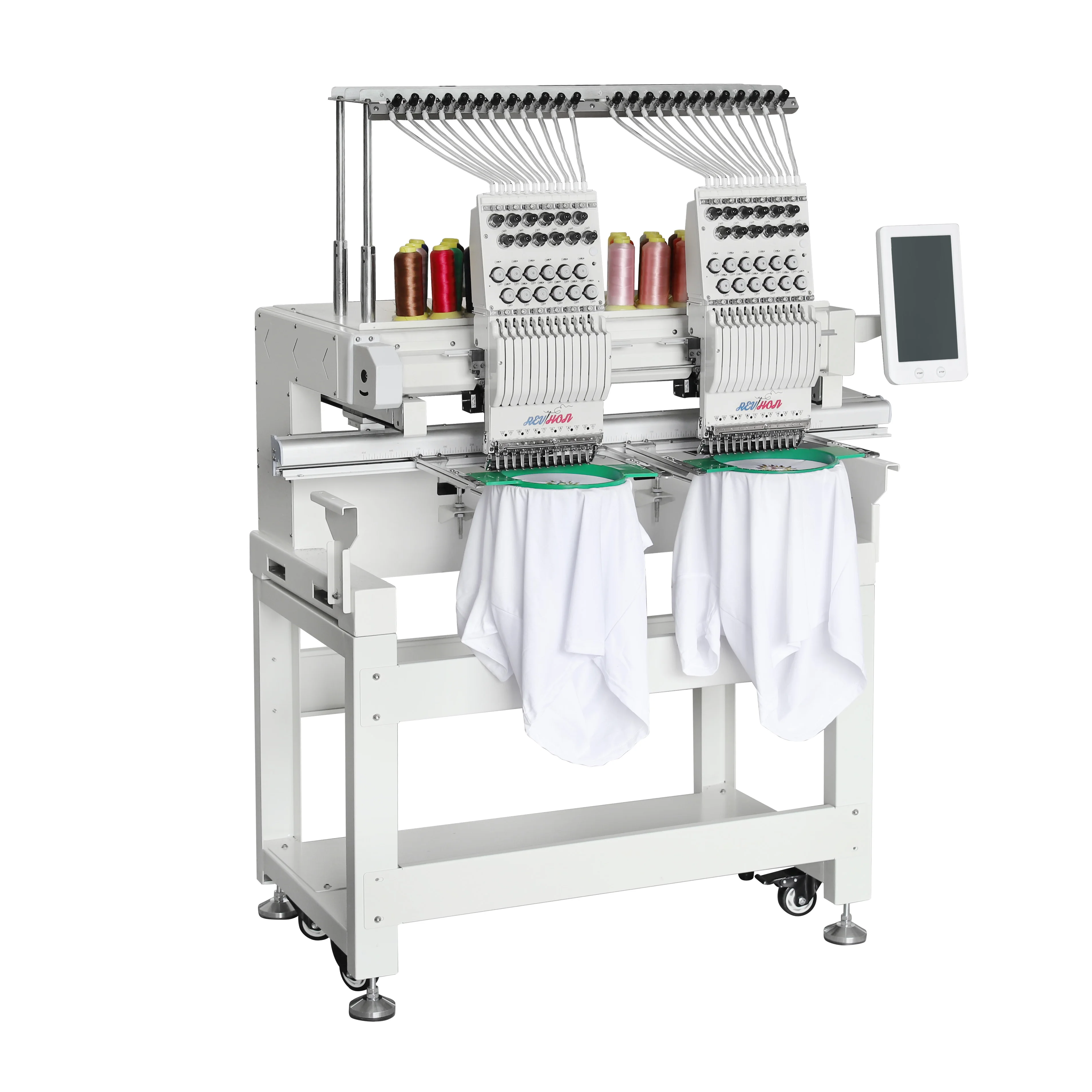 REVHON Embroidery Machine Automatic 2 Head 9/12/15 Needle High Speed Socks Embroidery Machine Leather Jack