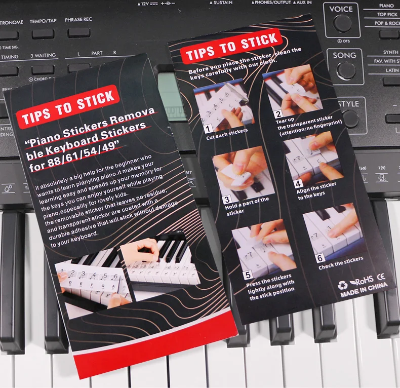Adesivi Per Tastiera Pianoforte 88 Tasti | In Silicone Rimovibile | Per Principianti E Bambini