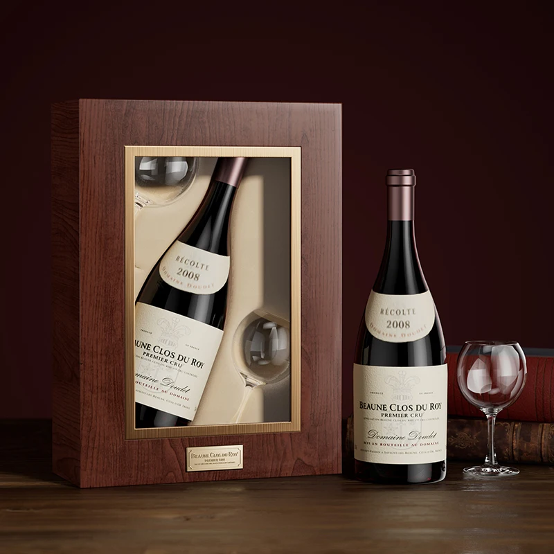 Wholesale Single Wine Bottle Wood Packing Box Goblet And Wine Wooden Gift Package Storage Box