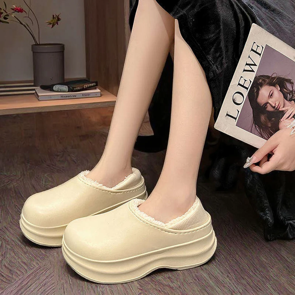 Women's Classic EVA Garden Clogs Soft Plush Cotton Furry Winter for Slippers with Non-Sl aperçu 4