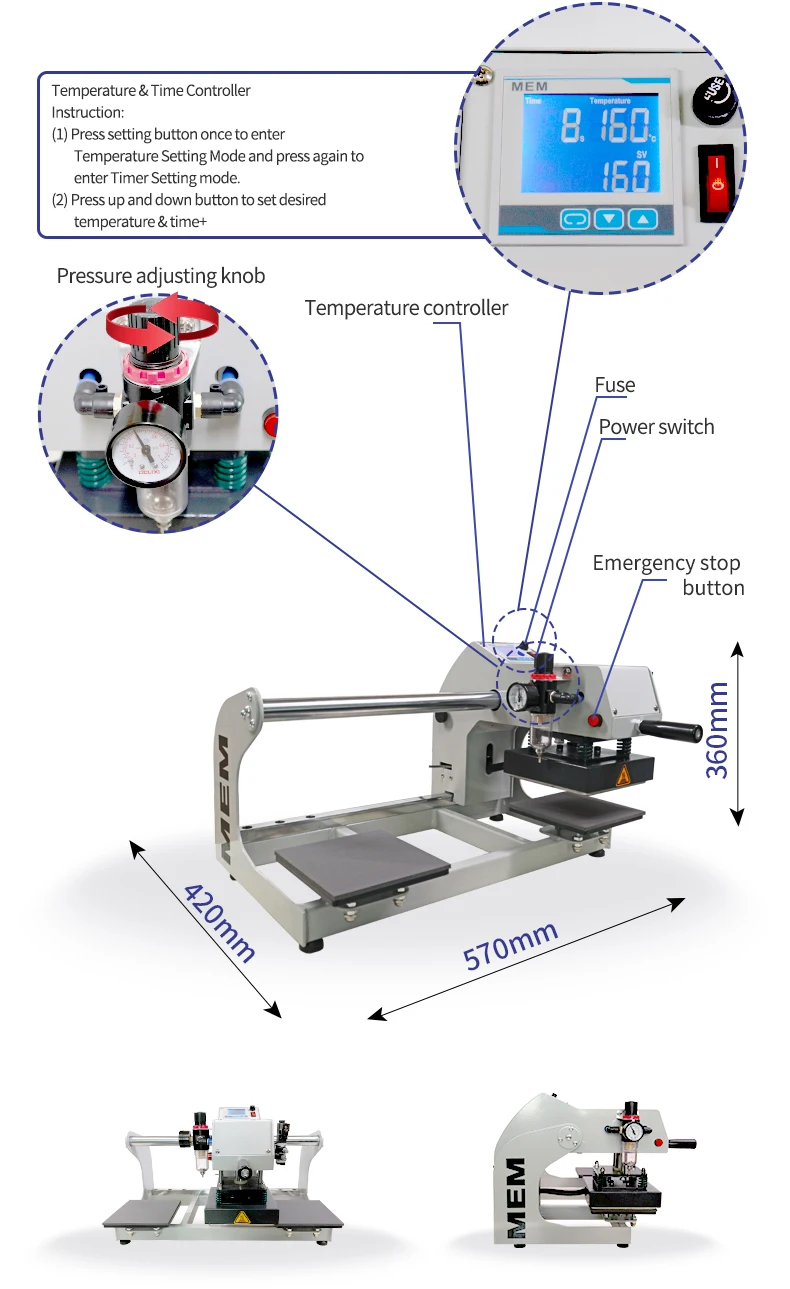 tq1515 laser positioning pneumatic heat press