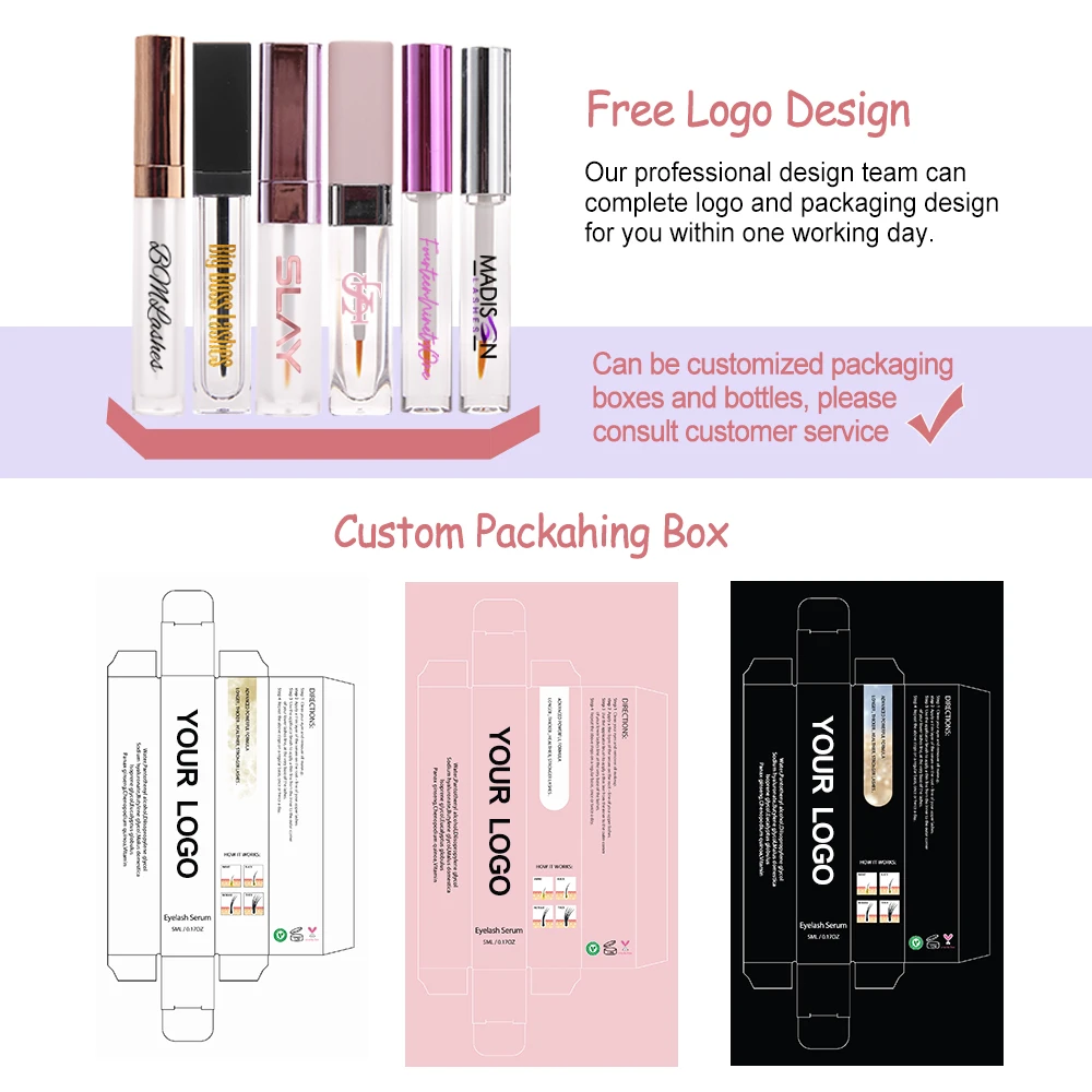 Natural Oil Free Eyelash Serum For Eyelashes And Eyebrows Lash Serum