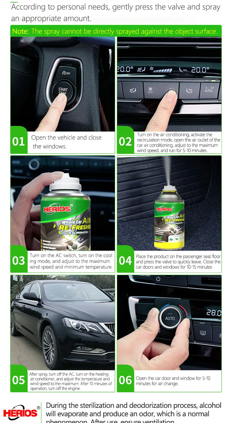 Luxury Car Air Freshener Deodorizer Fresh Scent Car Anti Bacteria Spray