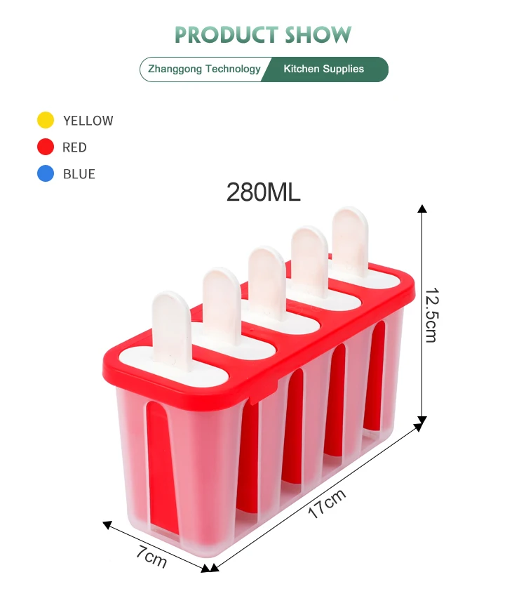 5cavity Ice Pop Maker Shapes Custom Kitchen Gadgets Frozen Ice Cream Popsicle Molds Buy Ice