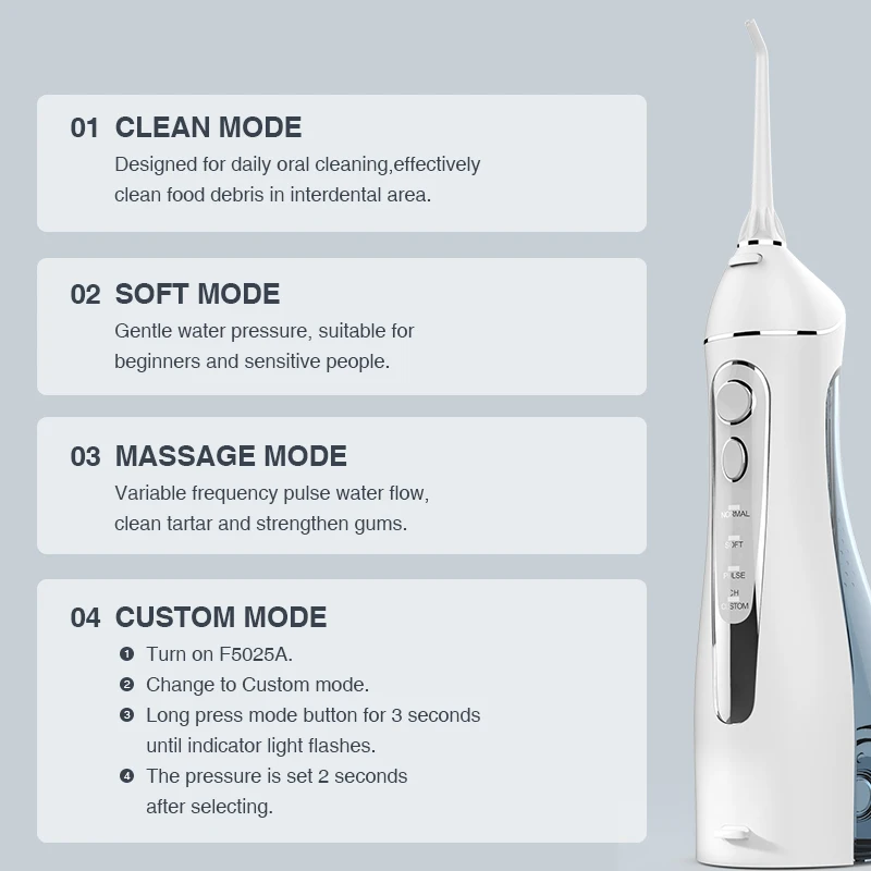 Risun Tech Portable Oral Irrigator with Water Tank Rechargeable DDental Floss Cordless WWater Flosser Wireless for Teeth Cleaner