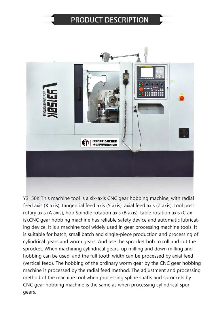 Y3150k New Gear Hobbing Machine Prices Cnc Gear Cutting Hobbing Machine