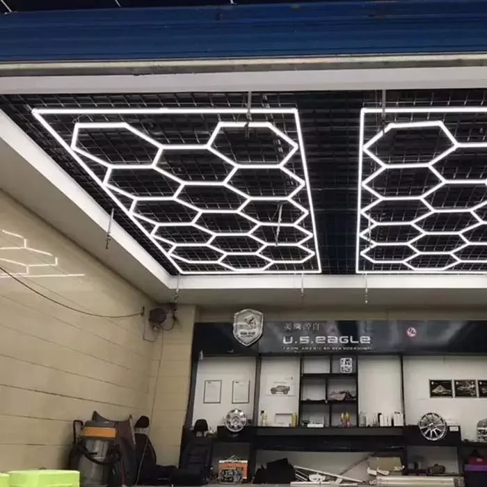 Luce LED esagonale Lampada da soffitto a nido d'ape Garage multi