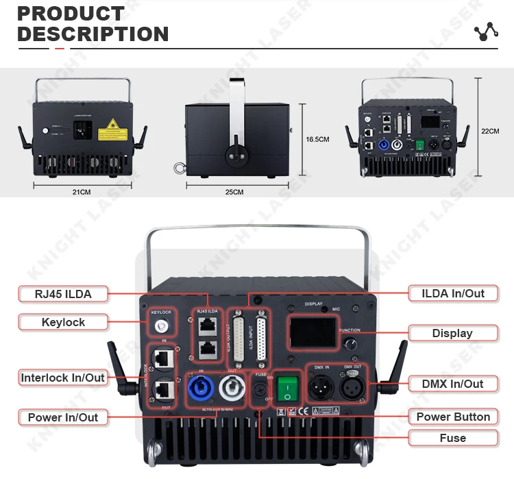 Yunxin 5w Dj App Control Rgb Animation Laser Light for Stage