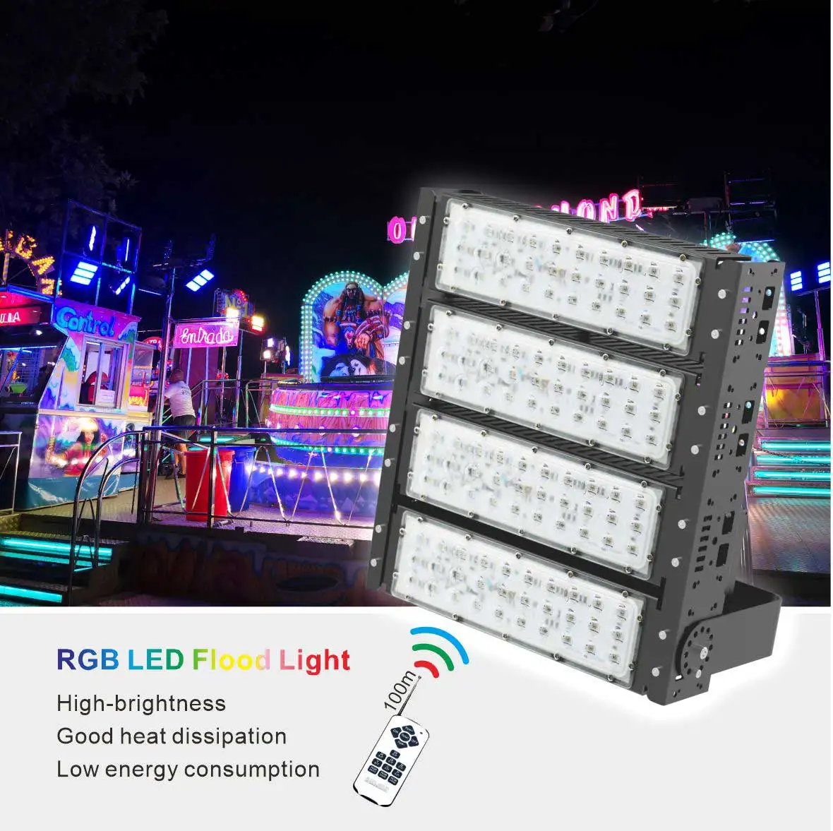 Aglare High Quality Ip65 Dmx Rgb Floodlight 200 Watt 300w Led Tunnel Light