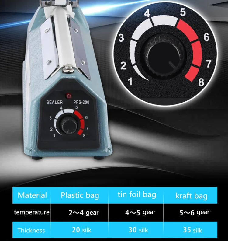 Pfs400 Series Mini Hand Impulse Heat Sealer For Plastic Films Etc