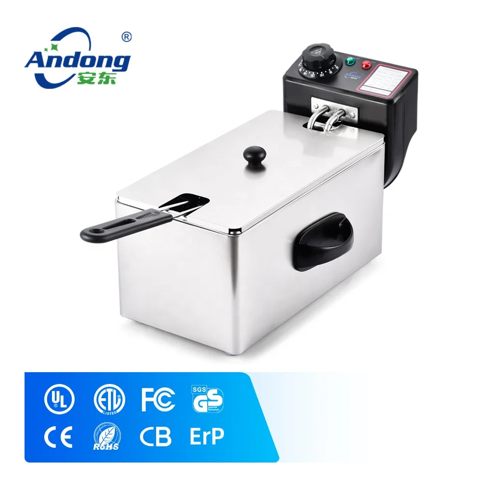 Andong Commercial Deep Fryer 2000w 4l Oil Capacity Rectangle Stainless