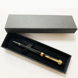 Wholesale Luxury Business Gift Black Gold Metal Roller Pen with Custom logo Promotion Metal Ballpoint Roller Pen Set with Box