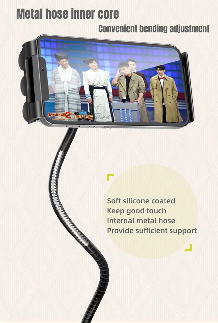 Adjustable 135cm Floor Gooseneck Tablet Smartphone Bed Stand Mobile Phone Holder