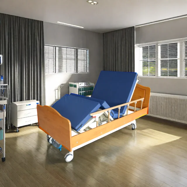 Luxury  Automatic adjustable medical wooden home care hospital bed