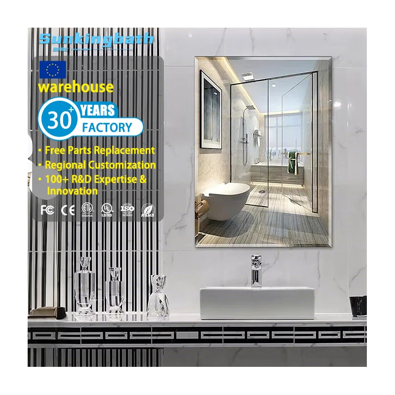Wholesale Frameless Wall Decorative Mirror Modern Polished Glass Mirror Decorative Wall Mount Vanity Mirror