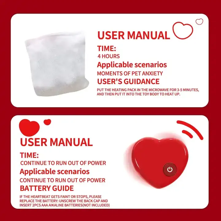 Simulateur De Battement De Coeur | Jouet Relaxant Pour Chien Avec