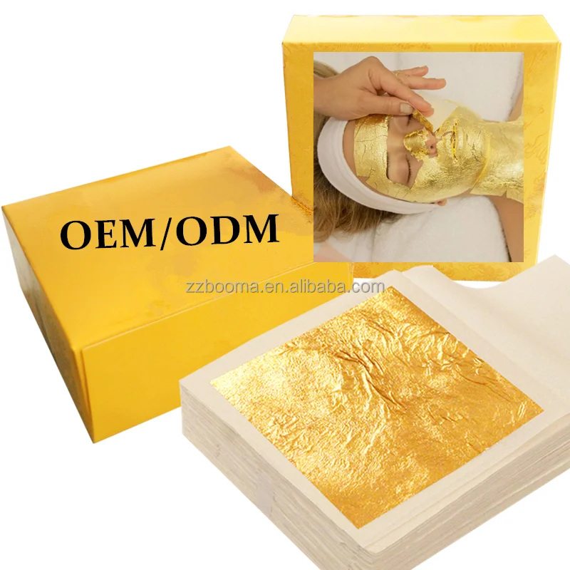 USENG 30 Fogli Di Lamina D'oro 24K – Oro Edibile Per Decorazioni, Arte, Dolci E Beauty (4,33 X 4,33 Cm)
