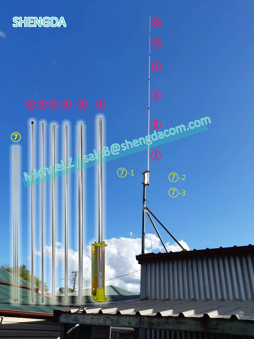 10米11米CB无线电收发器天线重型6.0米20英尺100瓦CB 27mhz全向基础天线