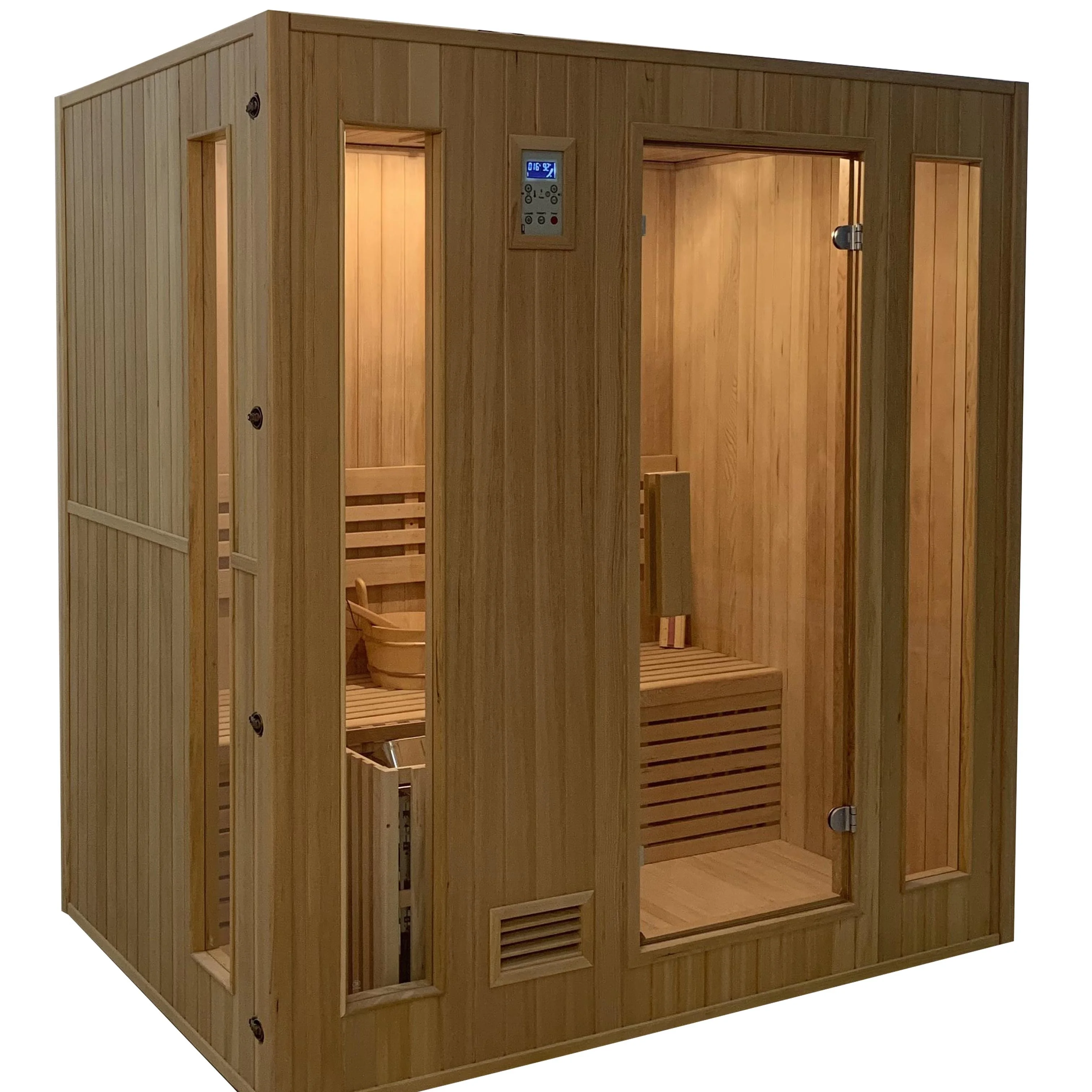 Home Wet Steam Sauna Sweat Room with Control Panel for 4 People to Use ...