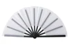 12 White Fan With Black Handle (Plastic Ribs)