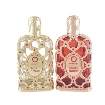 100ml new Arabic perfume bottle with metal logo glass perfume empty bottle spray bottle packaging wholesale