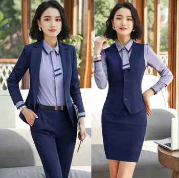 Three Pieces Suit Custom Women Bank Uniform - Buy Bank Uniforms,Bankers ...