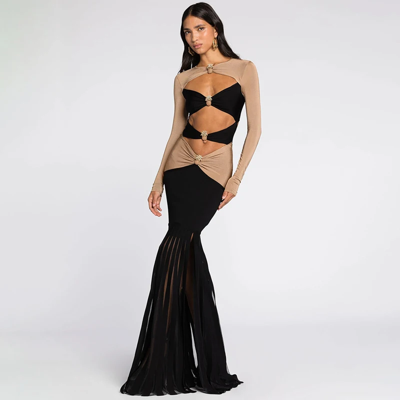 knee length dresses for ladies Wild Night Black Maxi Dress main image 0