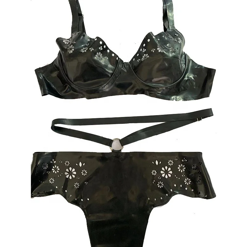 sexy lingerie online india Neon Pink Latex Lingerie 4-Piece Set for Women - Jamaica main image 0