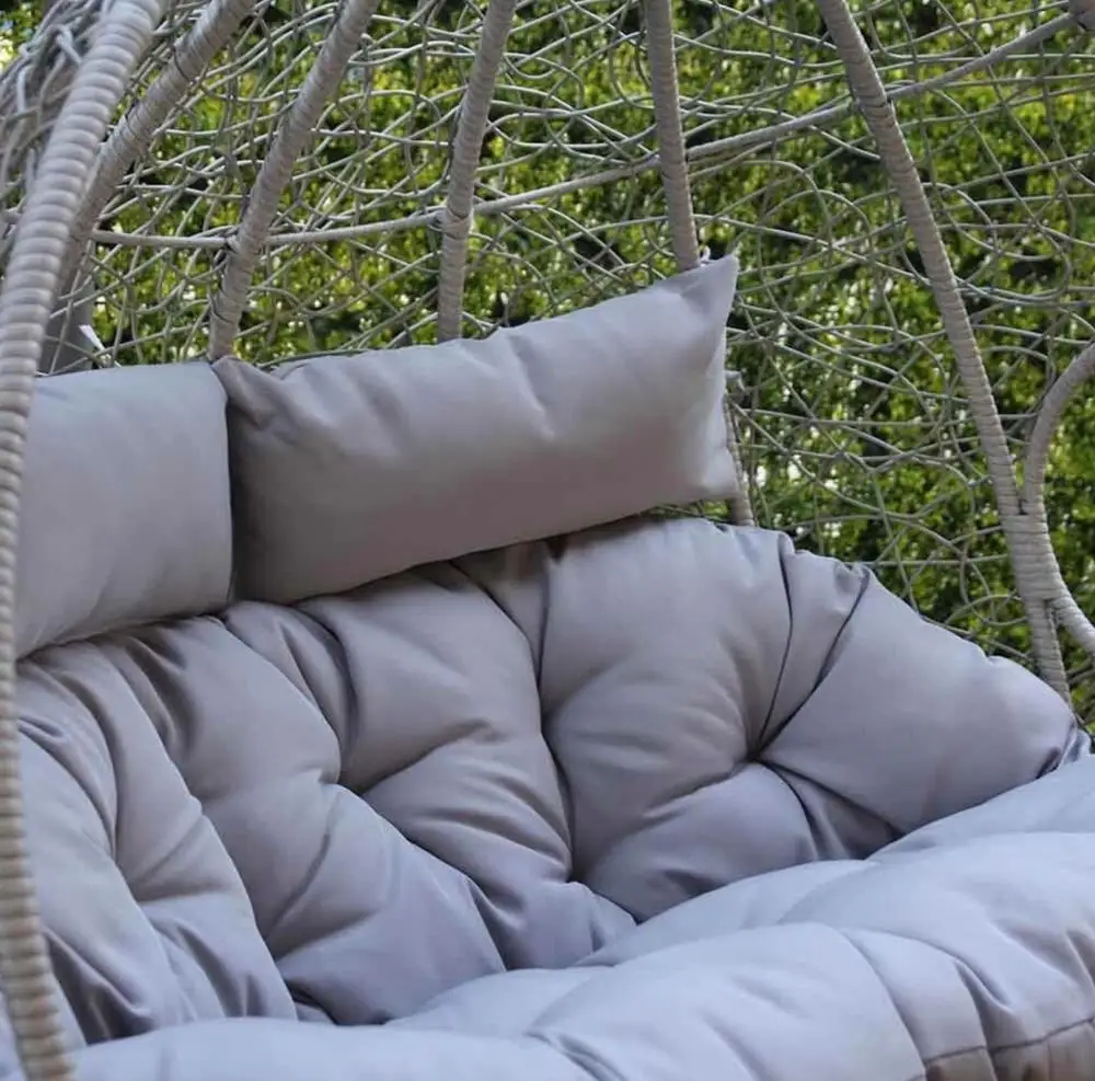 
Плетеное подвесное двойное кресло для яиц с подушкой и подставкой, двойное сиденье, садовые подвесные кресла для яиц 