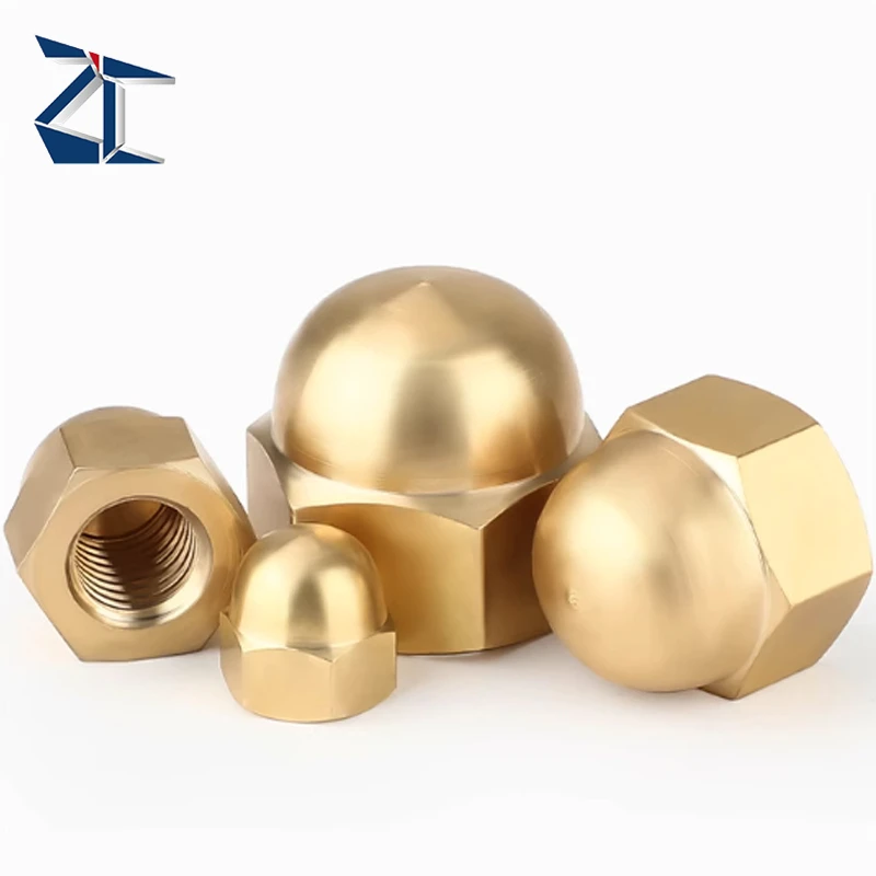 Fast Supplier Hexagon Dome Nuts Automobile Fastener Solid Brass For Metric BoltsScrews Dome Nut Lock Copper Automobile Fastener