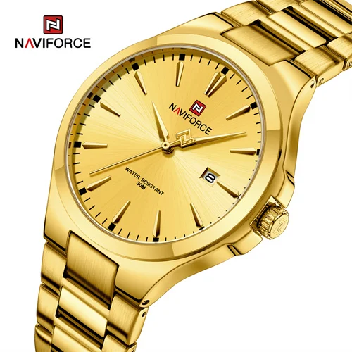 ゴールドオブシディアン NAVIFORCE 9214 GG - Luxury Men's Watch with Date & Chronograph