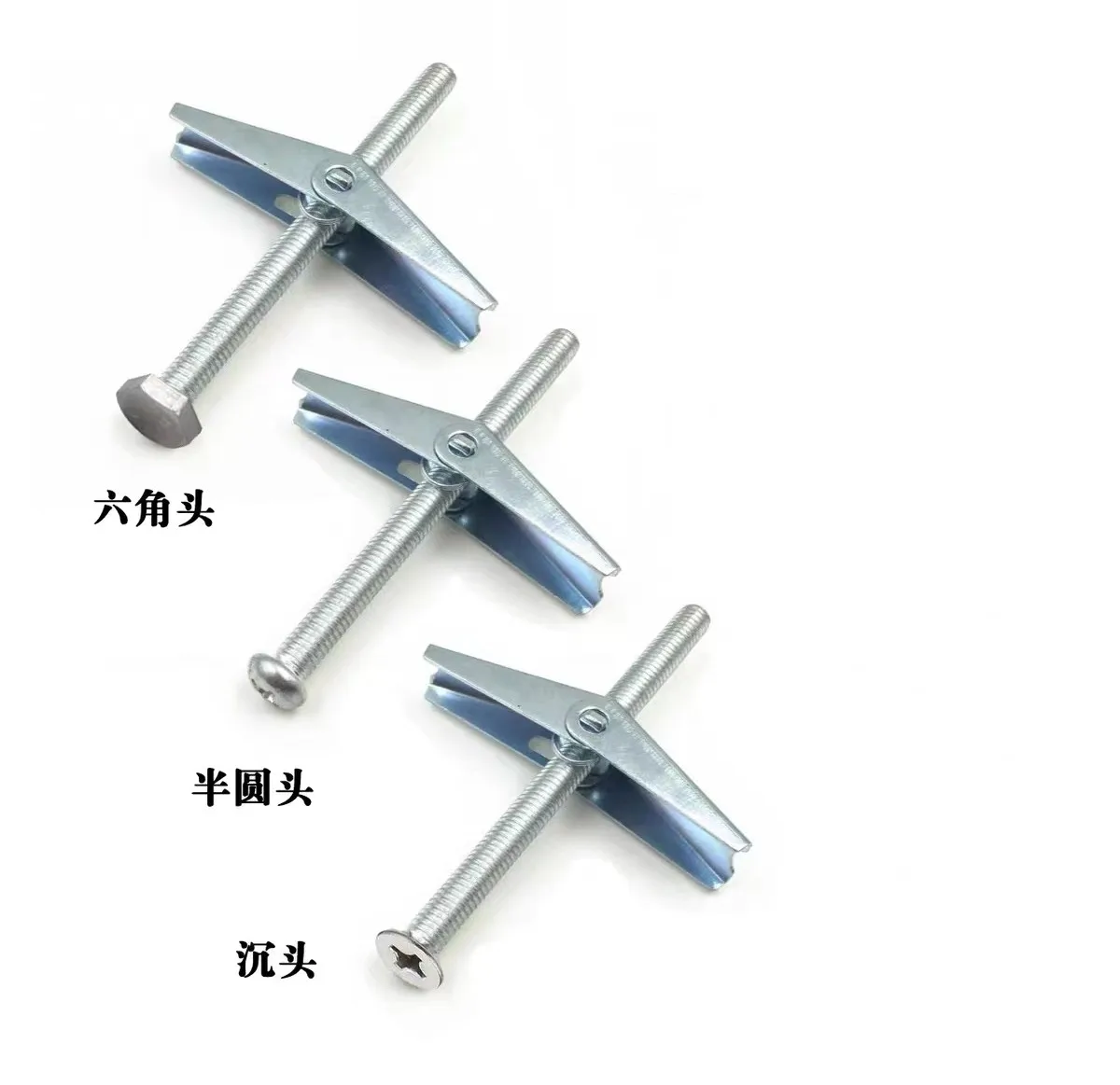 1/8'' Toggle Bolts And Wing Nuts Metal Toggle Bolts Round Head Toggle