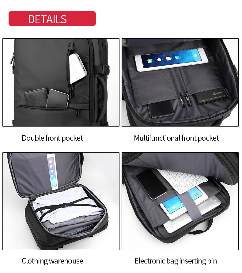 New Bag Laptop Usb Charging Men College School Waterproof Backpack Bag Travel Backpacks for Men