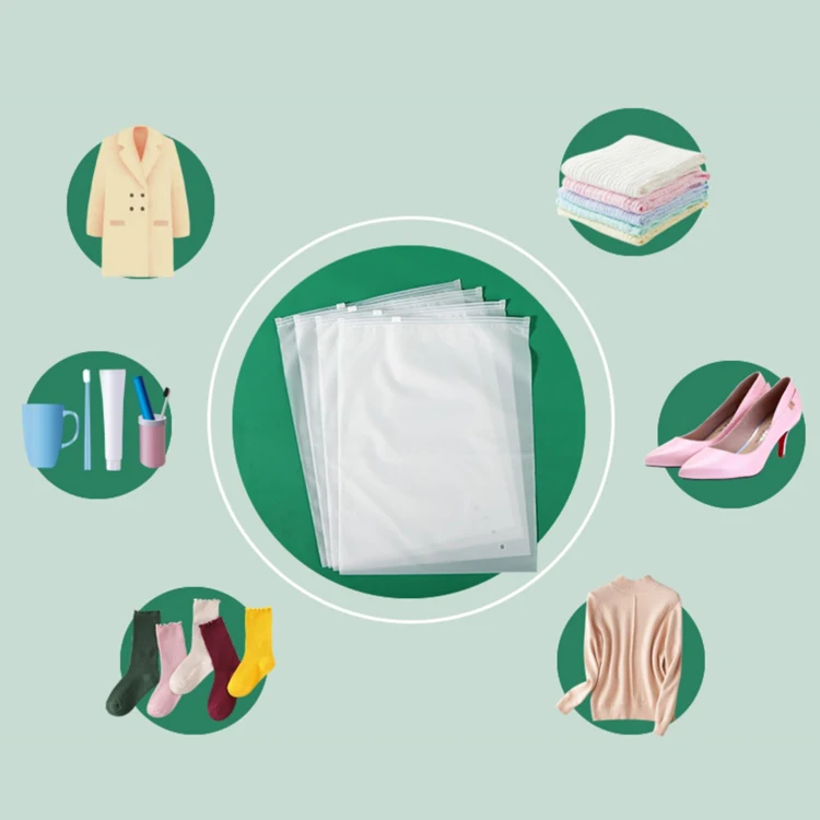 Wholesale Custom Logo Frosted Plastic Bag Clothes Zip Lock Self Sealing