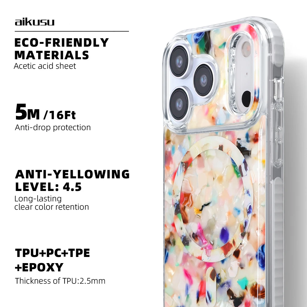 Aikusu Raspberry Rainbow Tortoise Shell Cute Fancy Cue Cell Mobile Phone Bags Case Cover for IPhone 17 16 15 14 13 12 Pro Max